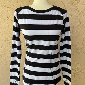Lululemon Striped Black and White Long Sleeve Top